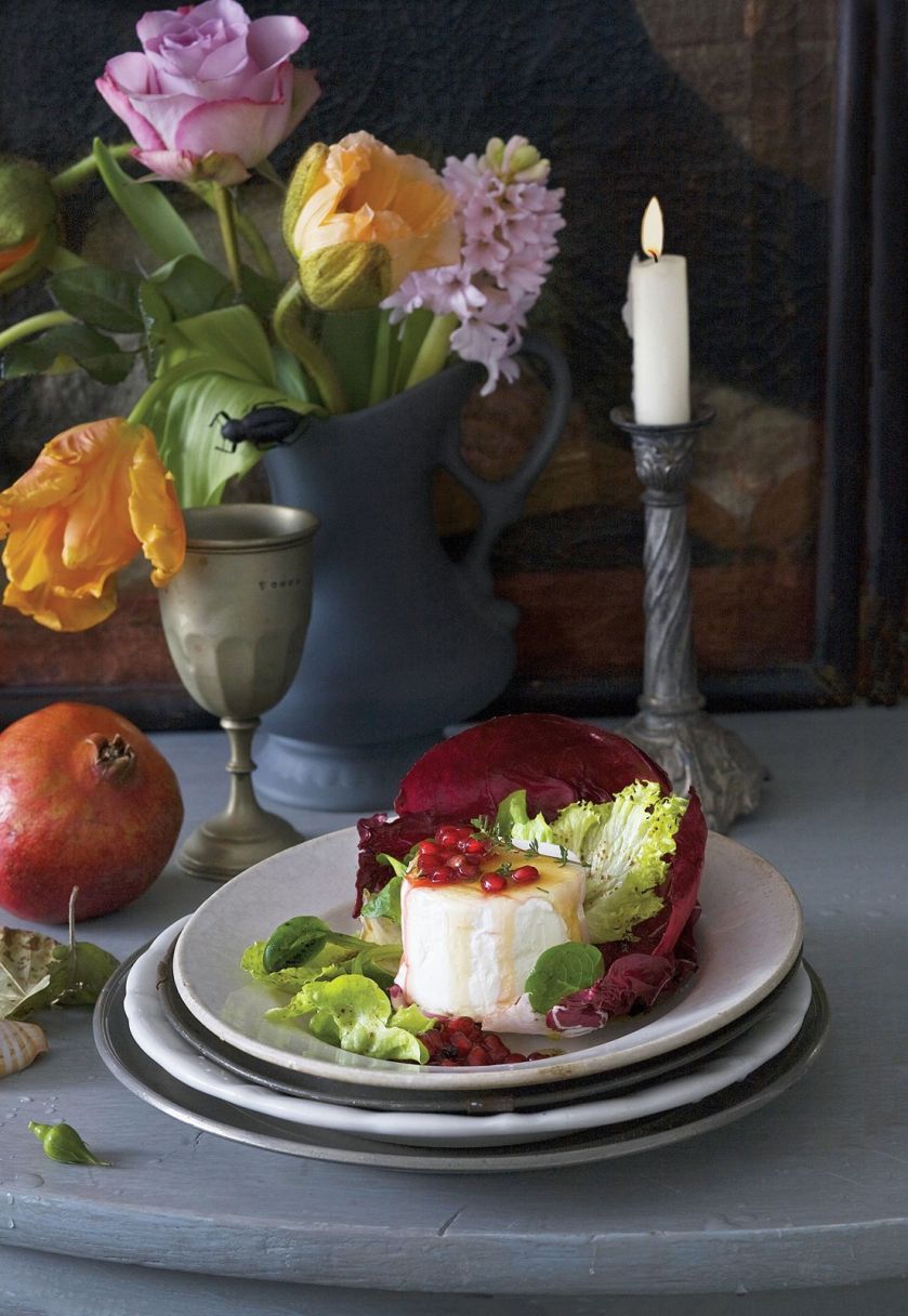 Sałatka z kozim serem i marynowanym granatem