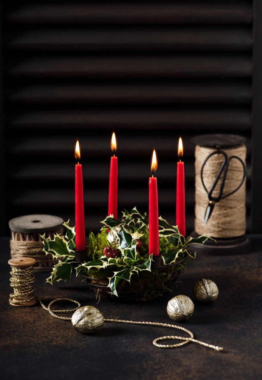 wianek adwentowy na stół