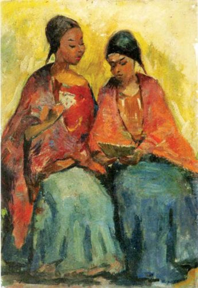 Aleksander Kobzdej Dwie Wietnamki , ok.1954 r., Desa Unicum.