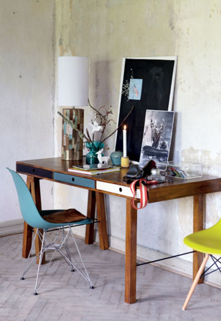 Biurko w stylu vintage. Aranżacja SCANDI DECOR.