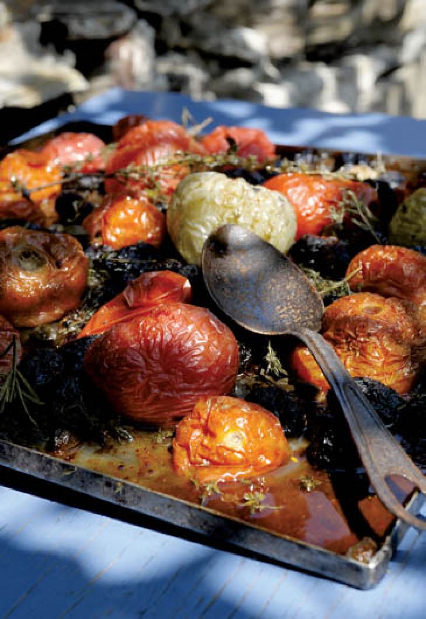 Pieczone pomidory. Greckie smakołyki