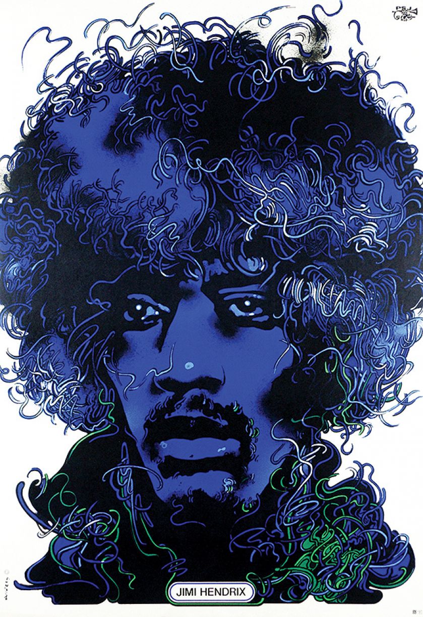 Jimi Hendrix , 1974 r., Galeria Plakatu Polskiego w BUW