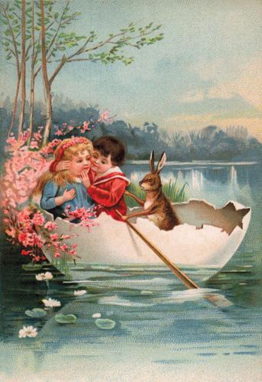 Kartka z życzeniami wielkanocnymi, ok. 1910 r., fot. SHUTTERSTOCK.COM