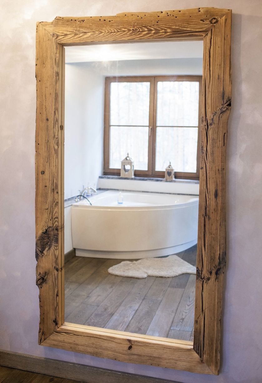 lustro z odzyskanego drewna