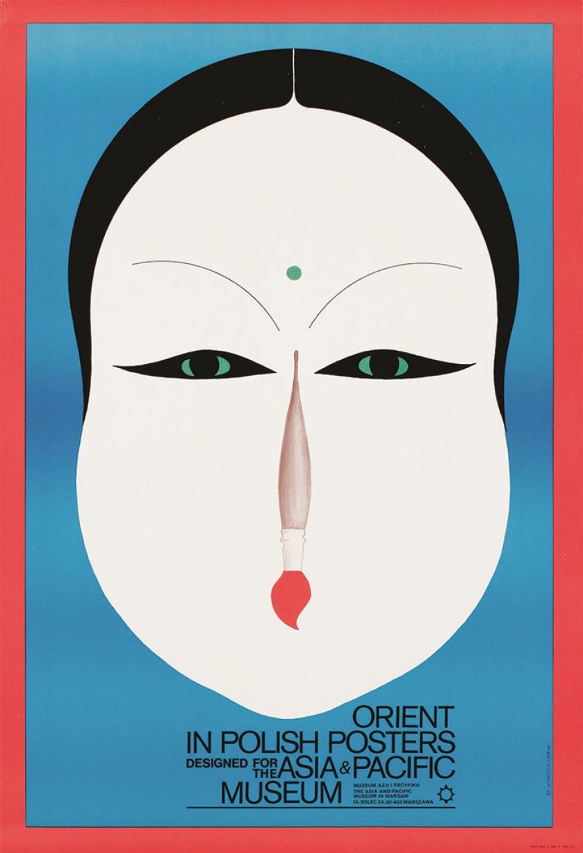 Hubert Hilscher, praca reklamująca wystawę Orient in Polish Posters“, 1984 r.