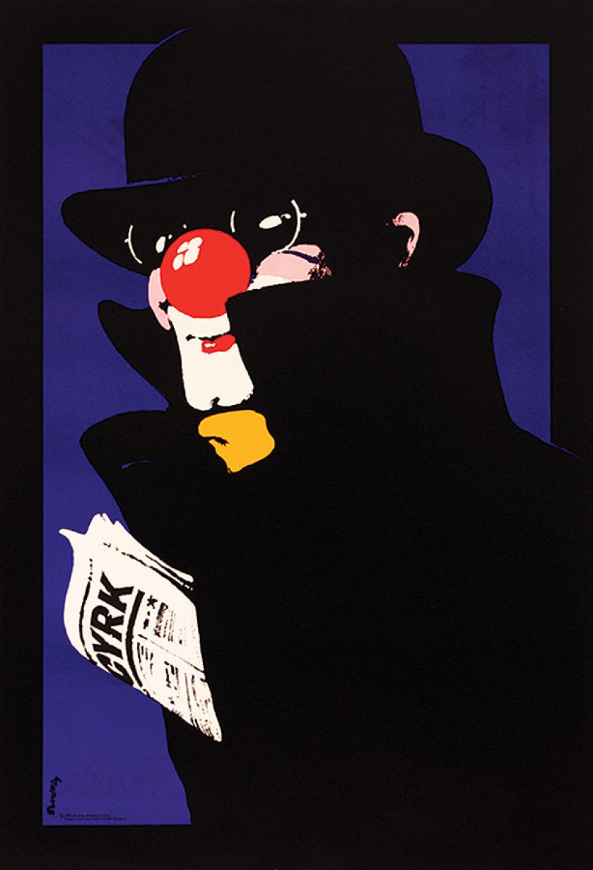 Cyrk, Klown-Szpieg , 1975 r., Galeria Plakatu Polskiego w BUW