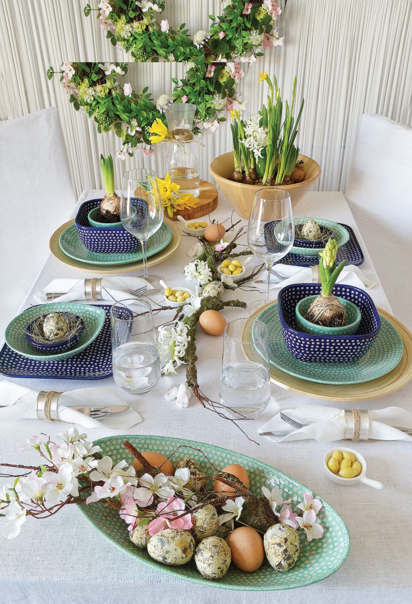 Ceramika - Manufaktura w Bolesławcu, sztućce - pieknowdomu.pl, szklanki i kieliszki - Krosno, tekstylia -