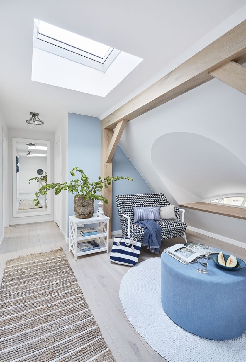 aranżacja poddasza w stylu Hampton