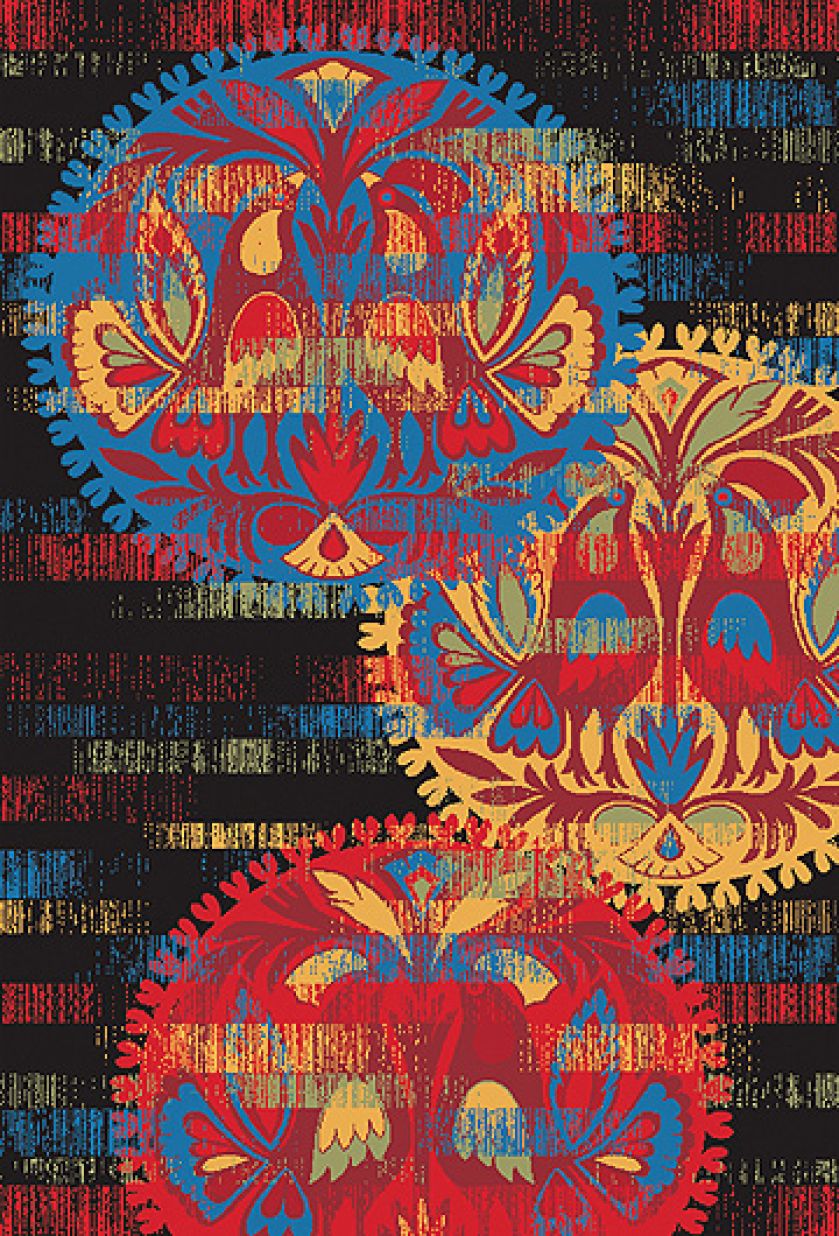 Ludowe wzory na współczesnych dywanach.