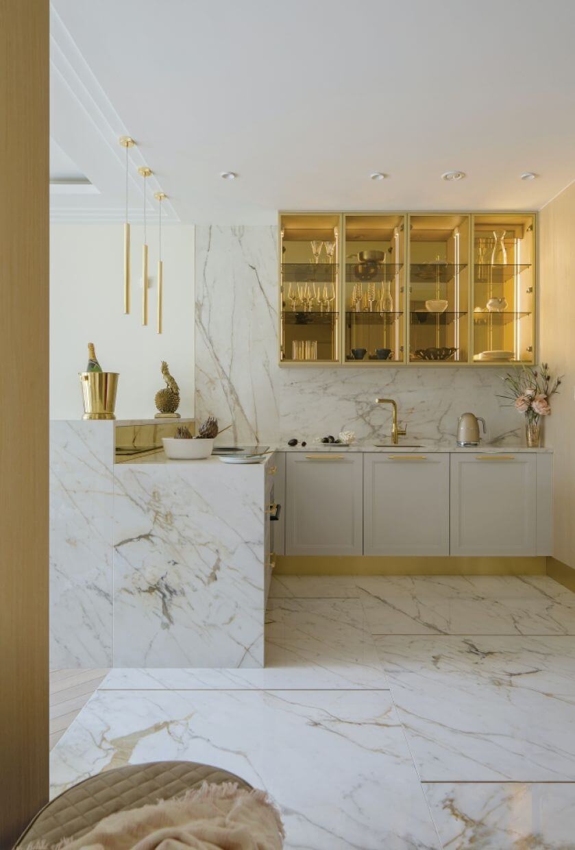 złota kuchnia aranżacje inspiracje