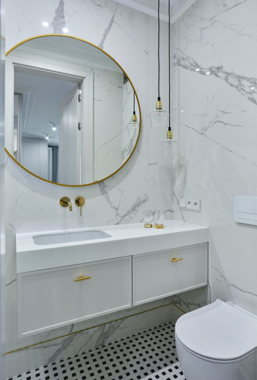 łazienka w stylu francuskiej kamienicy