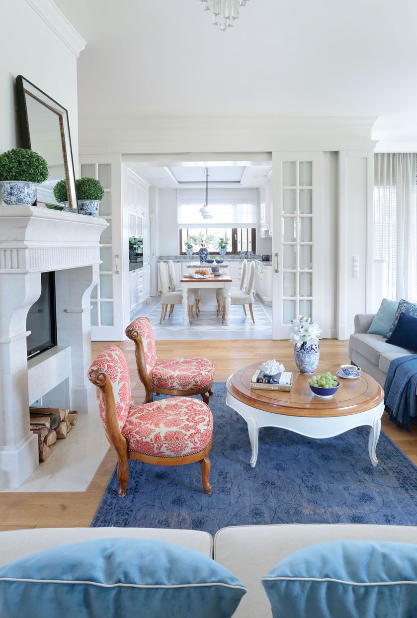 Mieszkanie pod Warszawą w stylu Hampton