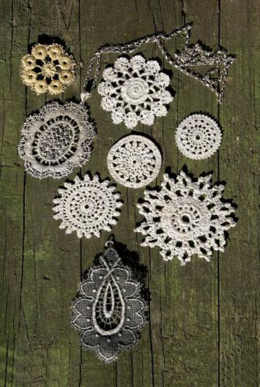 Biżuteria koronkowa jest repliką w srebrze starych koronek.