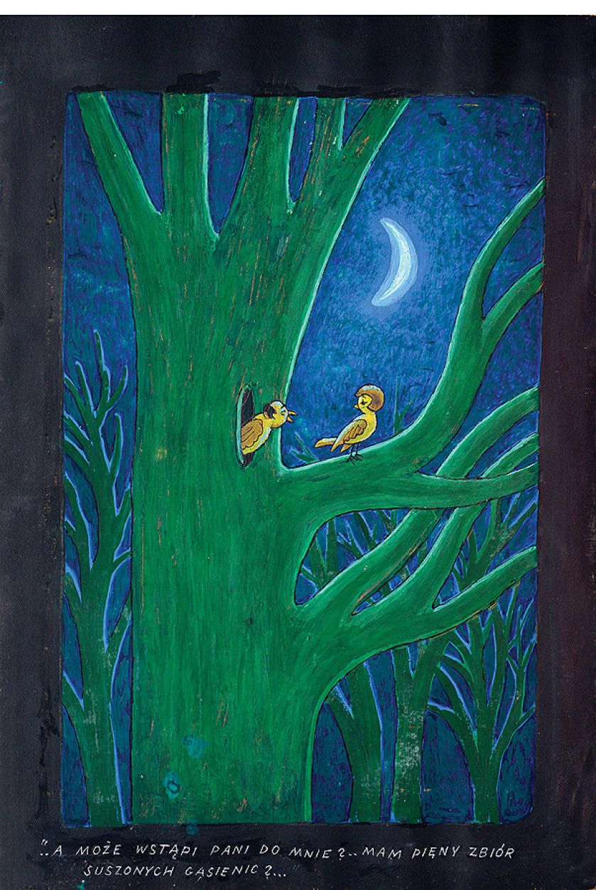 A może wstąpi pani do mnie? Mam piękny zbiór suszonych gąsienic .