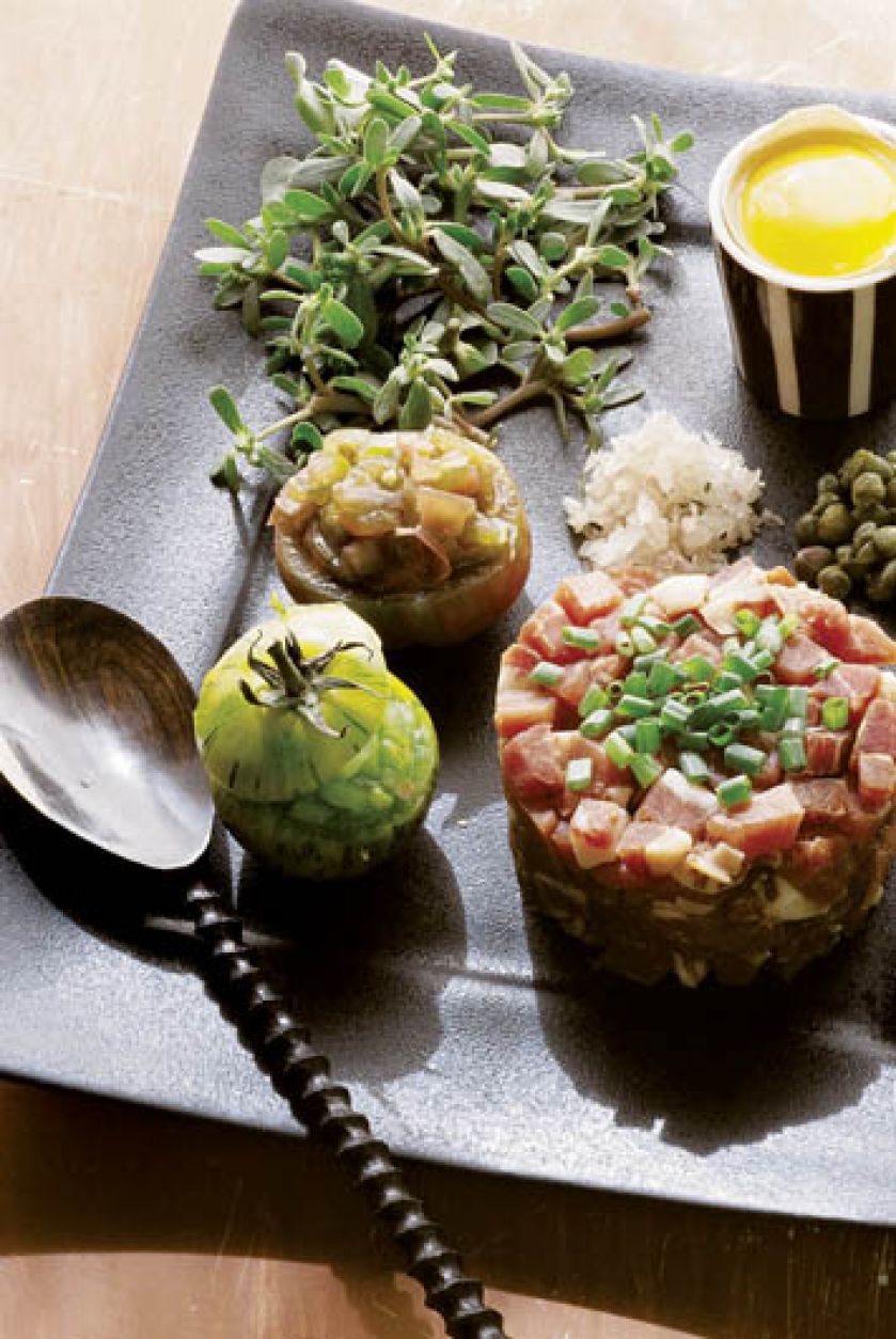 Tatar z szynki parmeńskiej i serrano