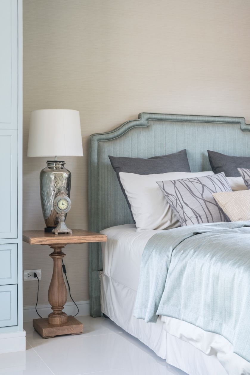 sypialnia pastelowy błękit