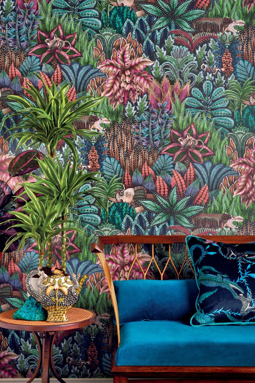 Salon w nowoczesnym stylu w stylu afrykańskim