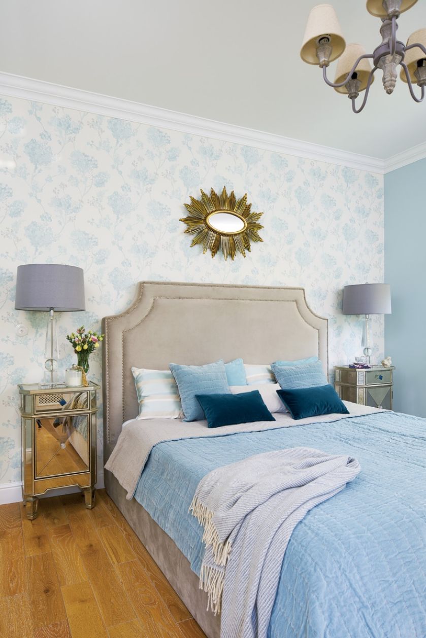 niebieska sypialnia