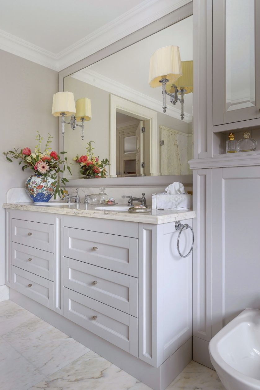 szara szafka na umywalkę