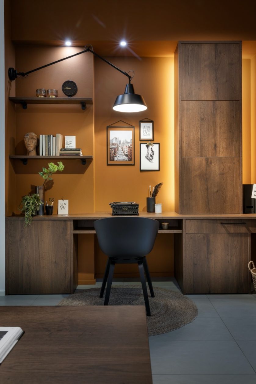 domowe biuro w kuchni aranżacje