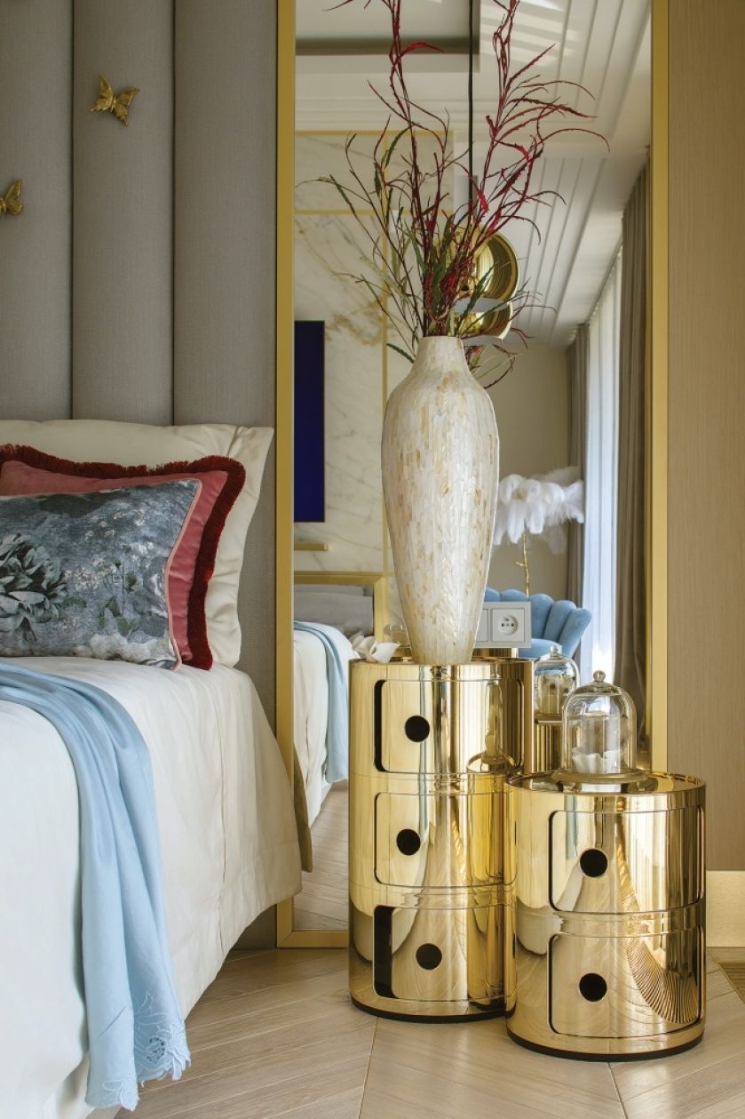 złota szafka nocna glamour