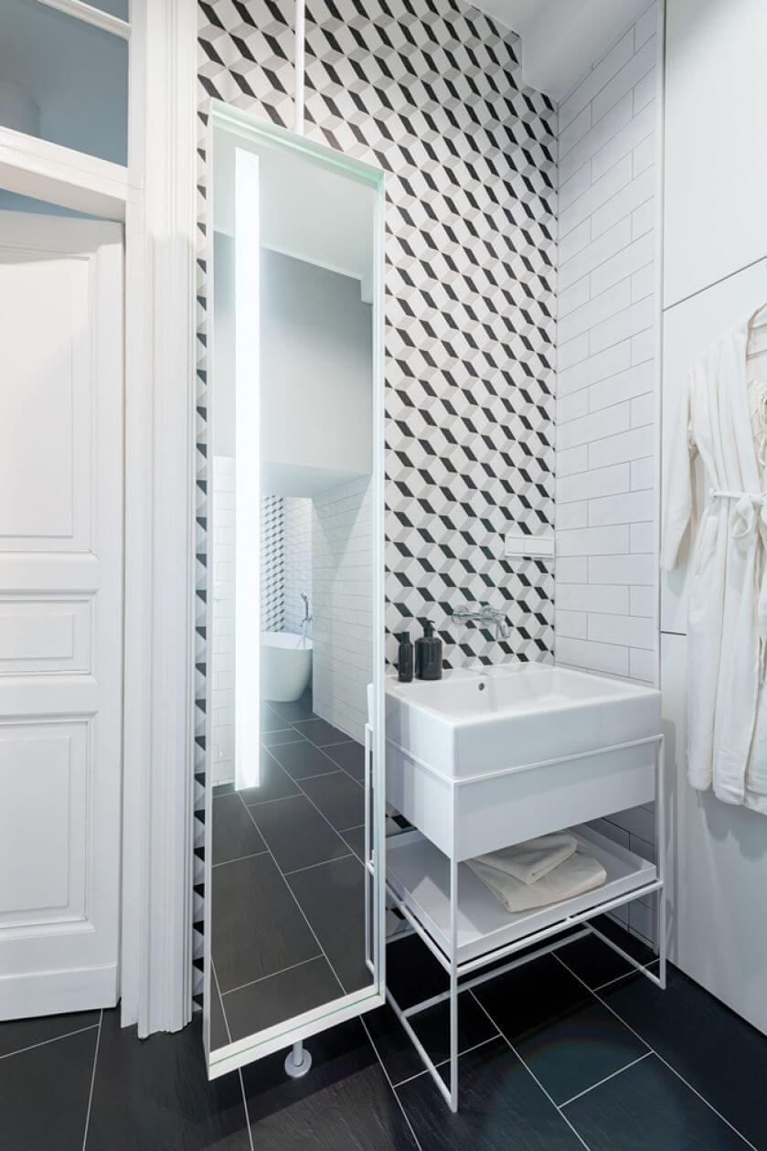 czarno białe płytki łazienkowe