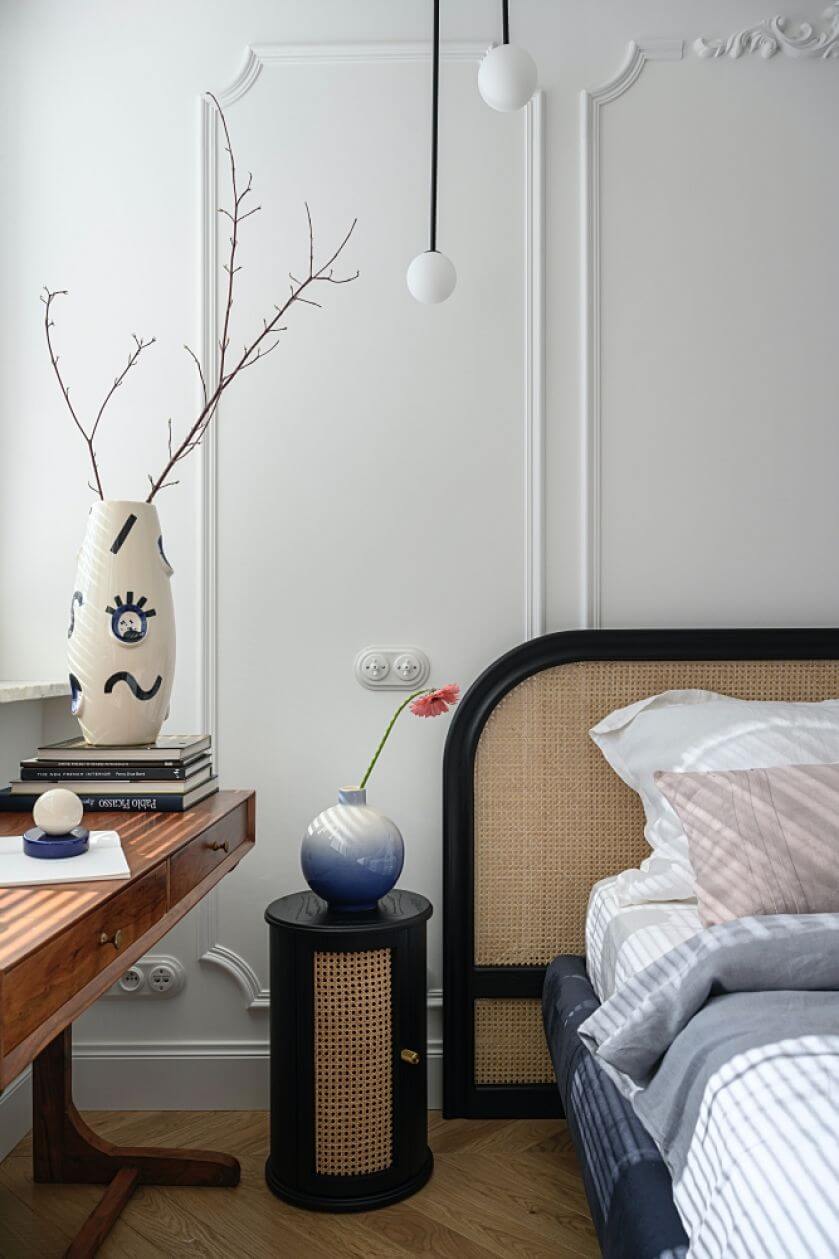 sypialnia w mieszkaniu 53 m2 aranżacja