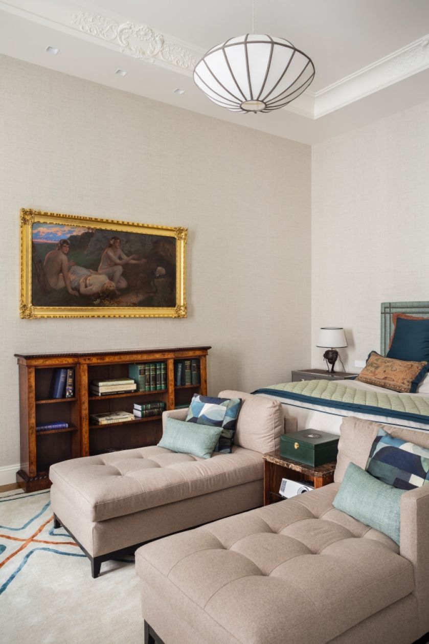 mieszkanie kolekcjonera sztuki sypialnia