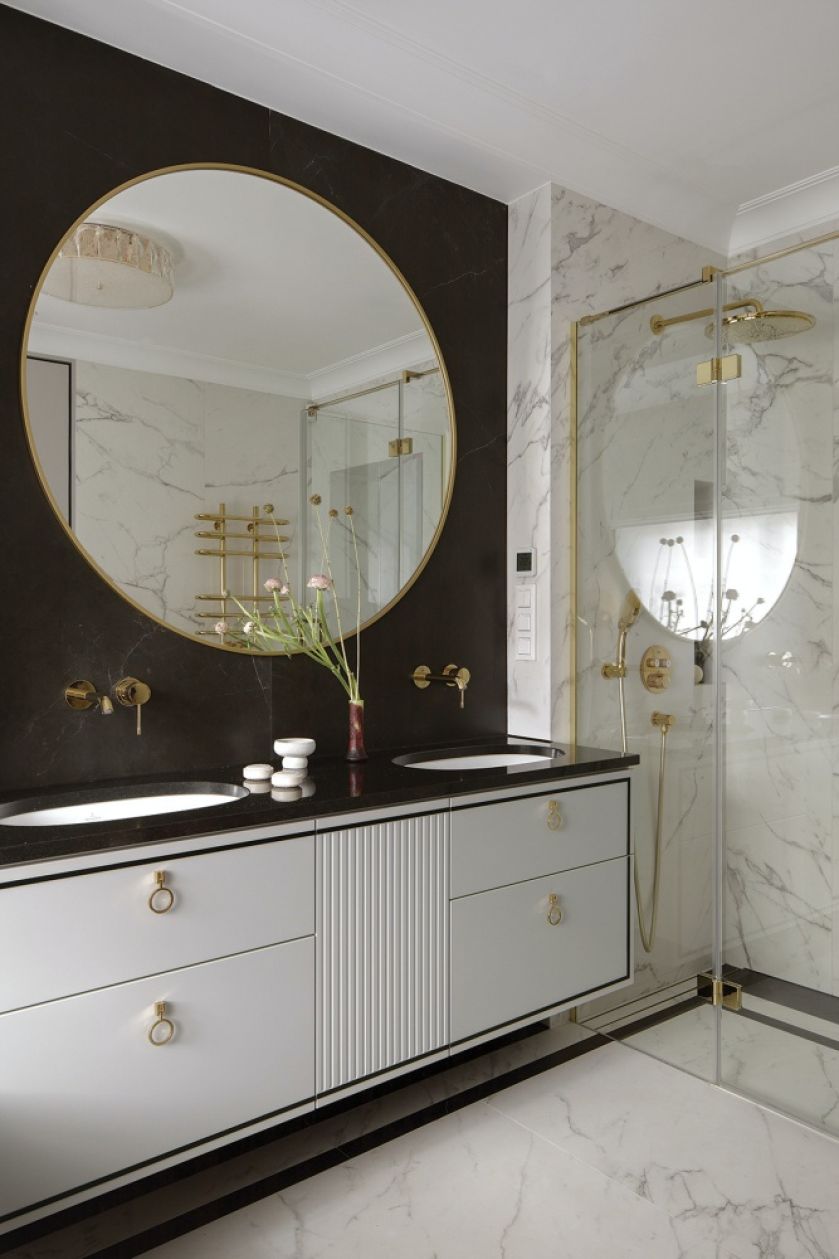 czarno biała łazienka modern classic