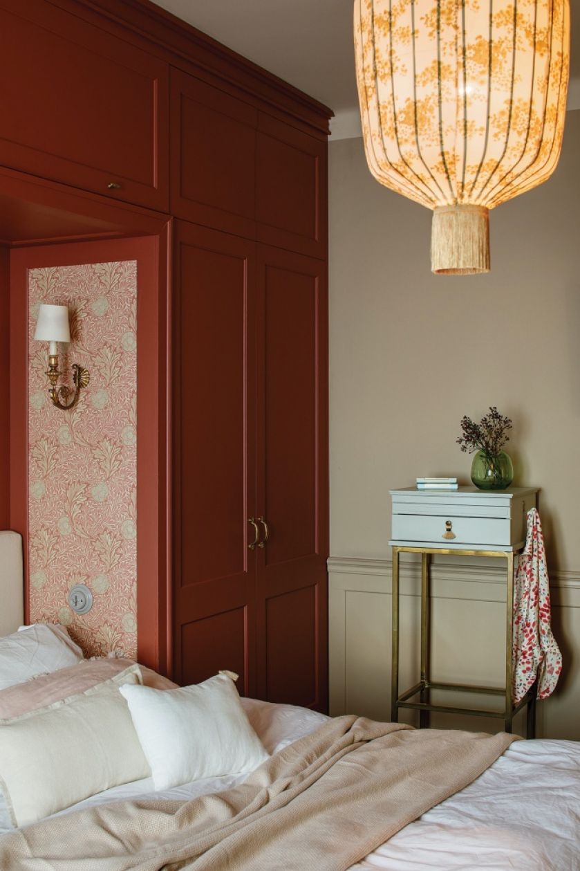 czerwona sypialnia zdjęcia