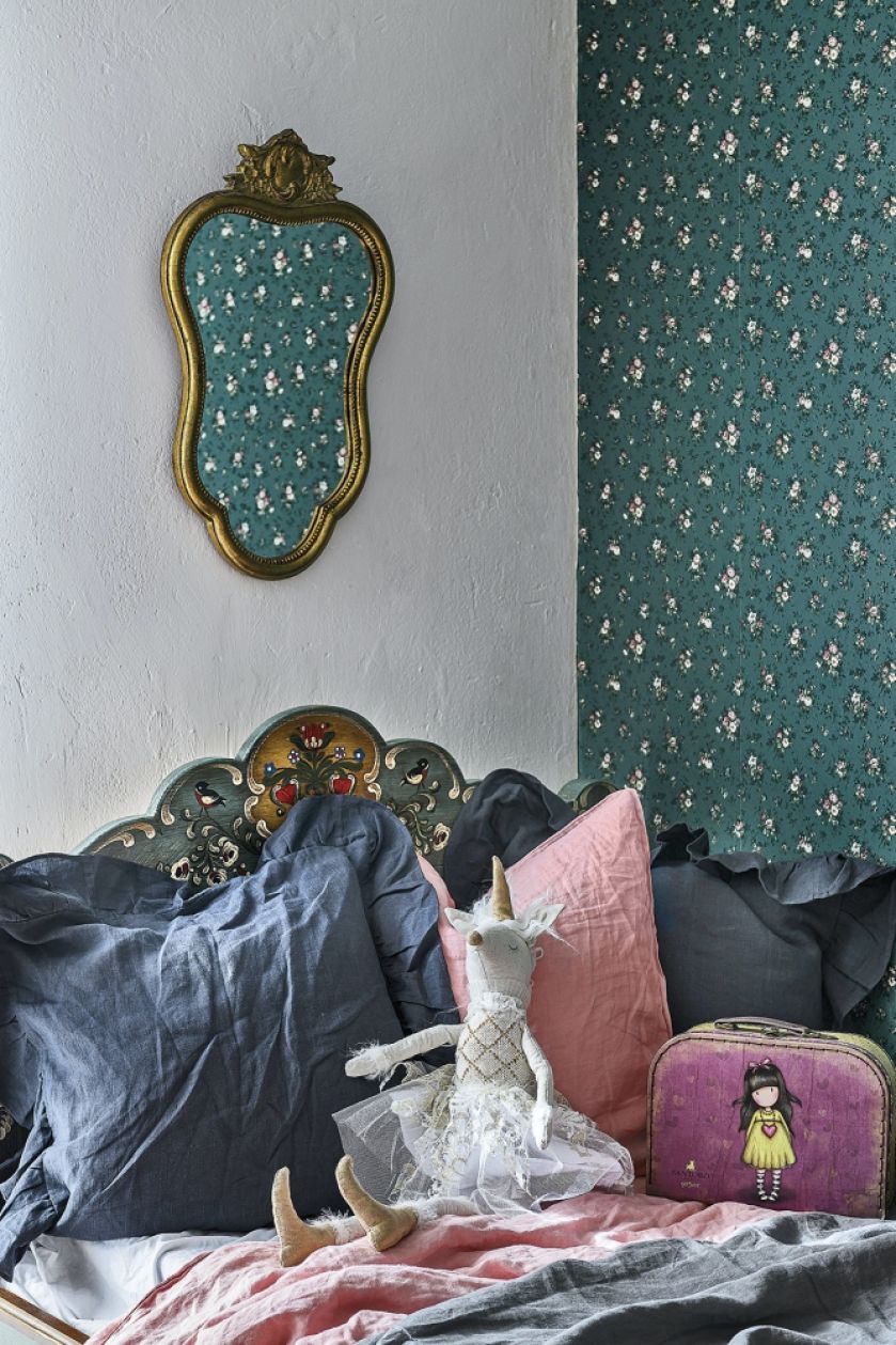 pokój dla dziewczynki zielono różowy