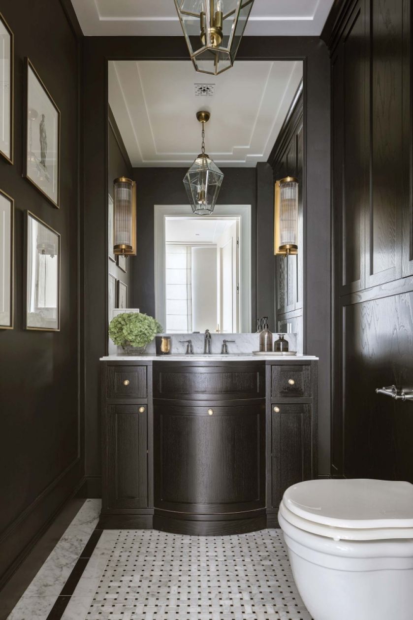 czarna zabudowa w łazience modern classic