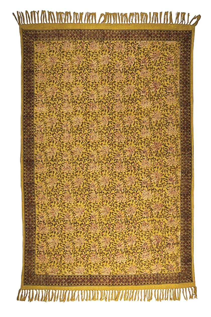 dywan orientalny musztardowy