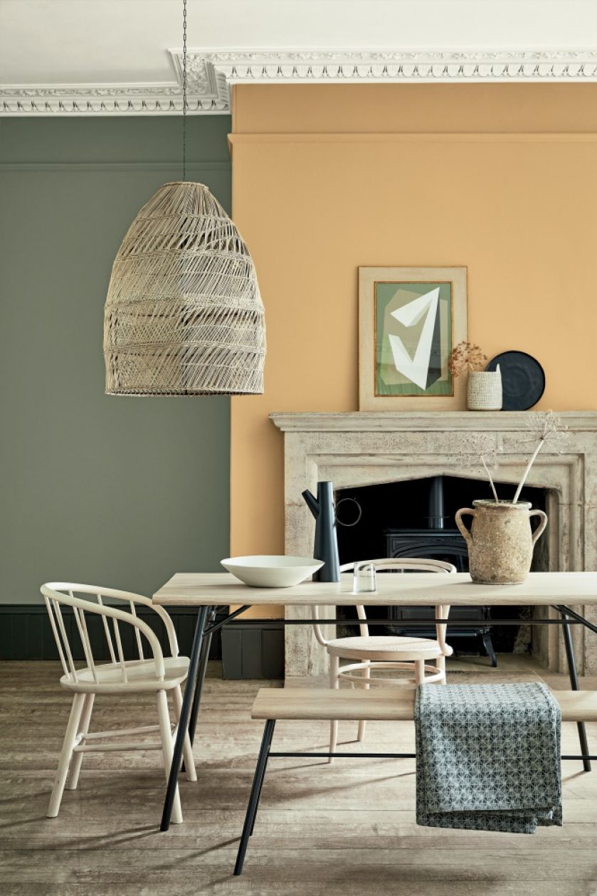 dwa kolory ścian w pokoju