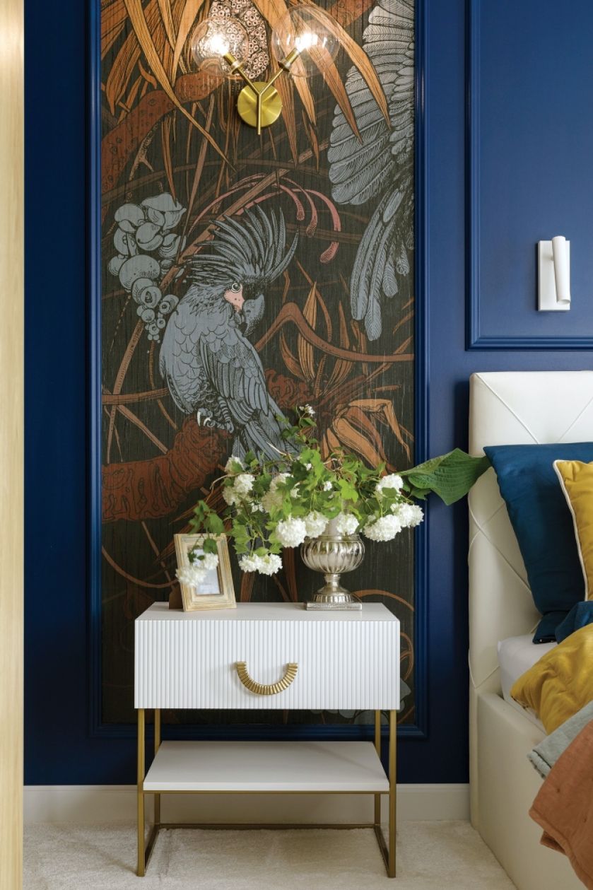 tapeta na ścianie w sypialni