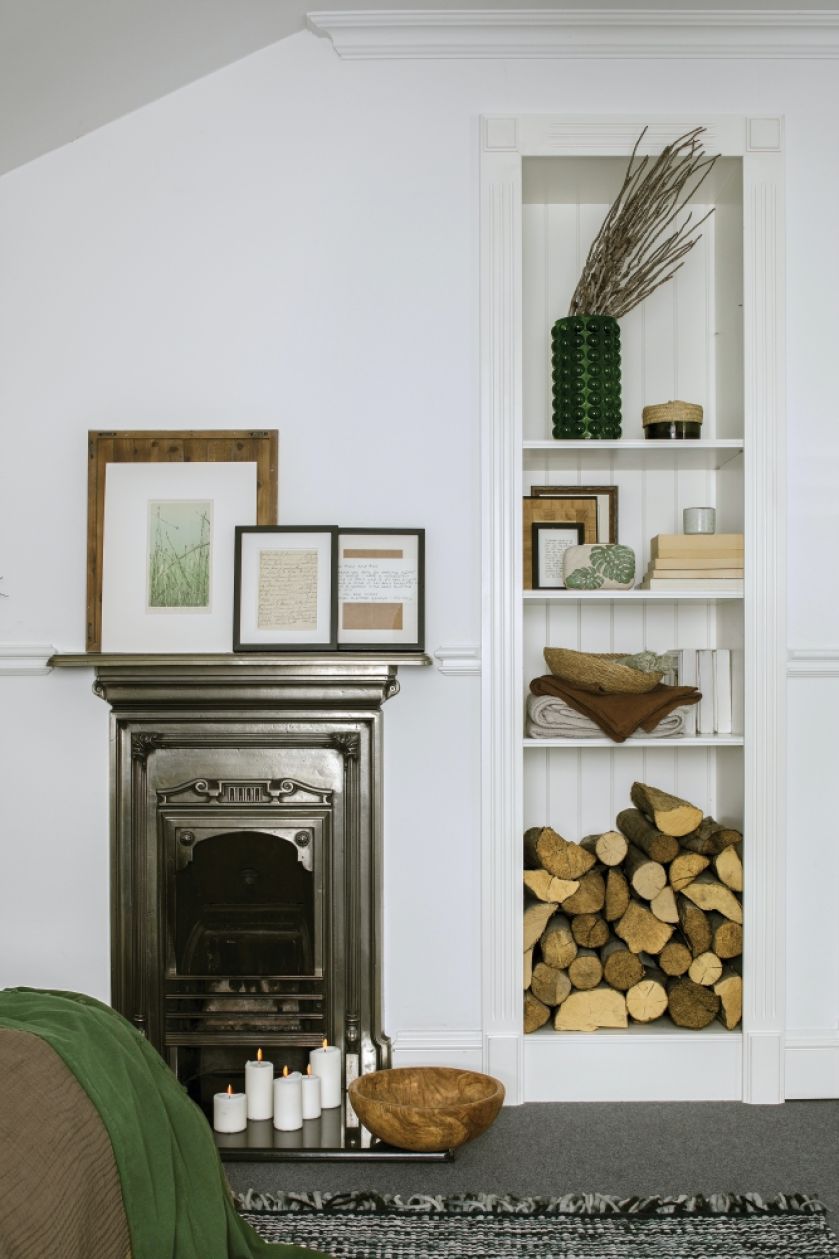 półka na drewno kominkowe