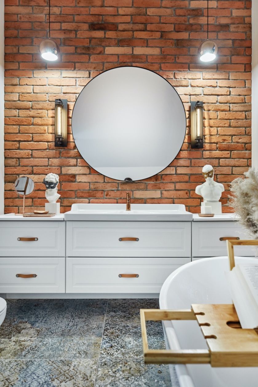 styl boho z industrialnym w łazience