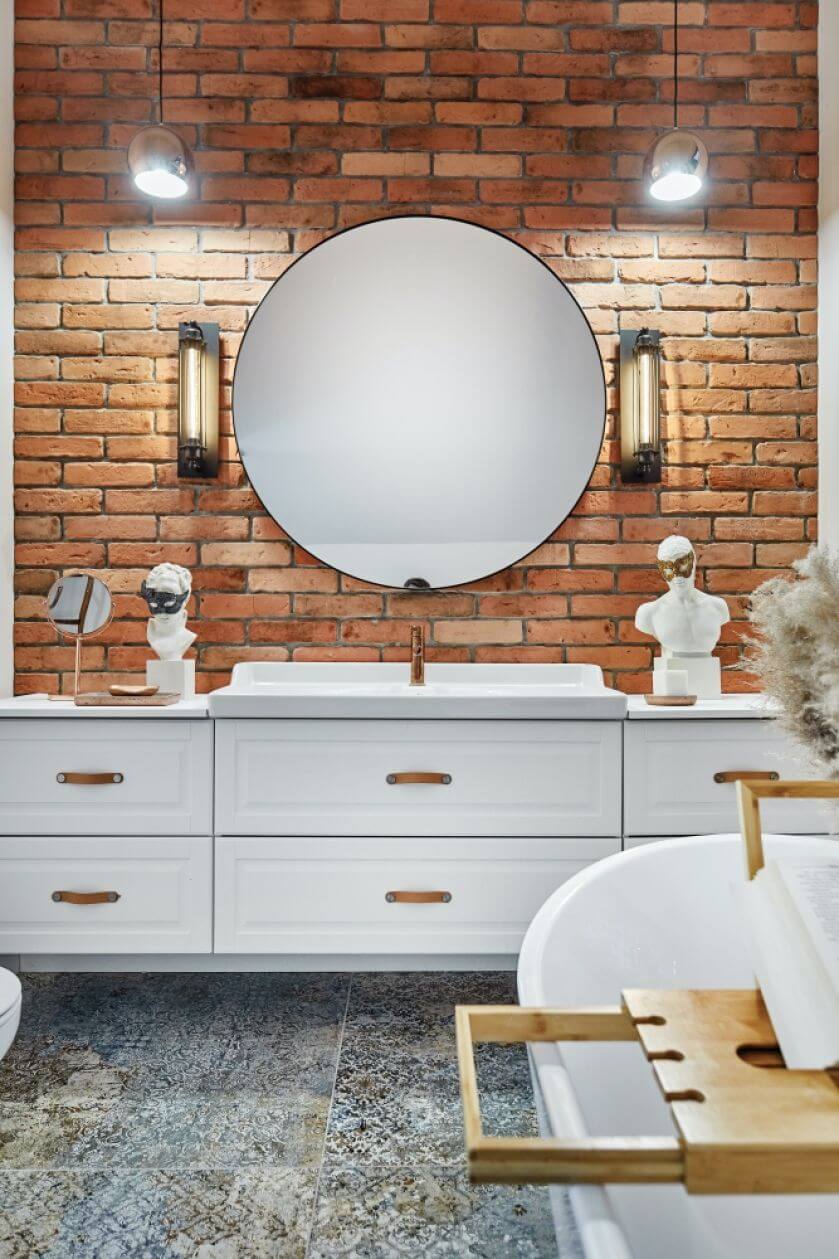 styl boho z industrialnym w łazience
