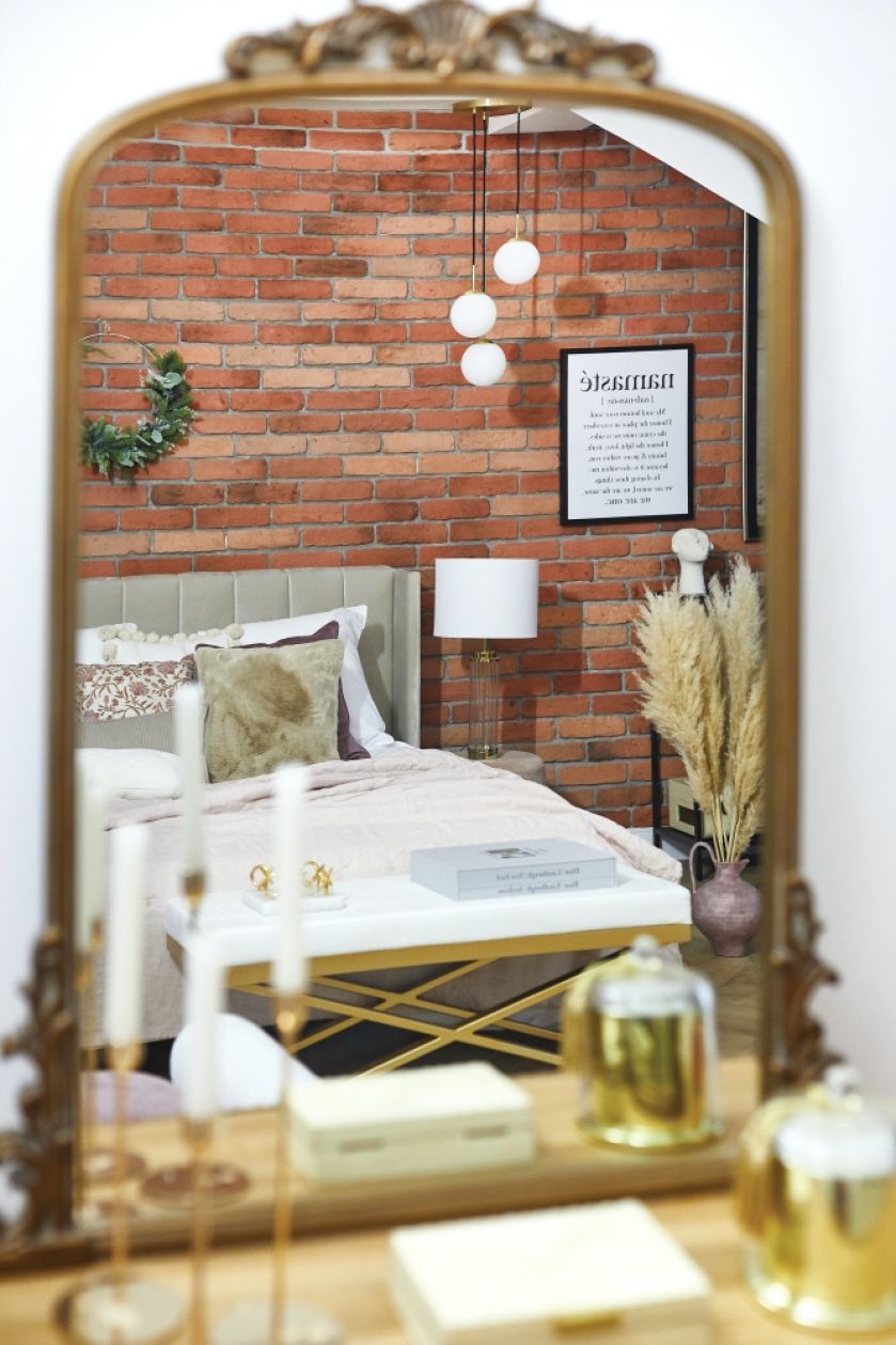 sypialnia styl boho z industrialnym