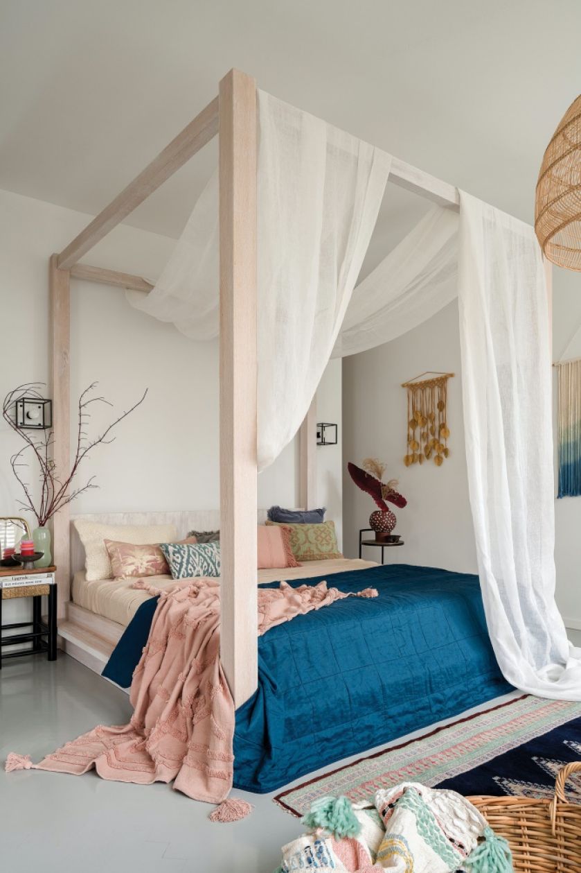 sypialnia w stylu boho