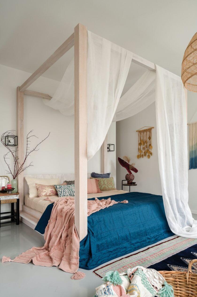 sypialnia w stylu boho