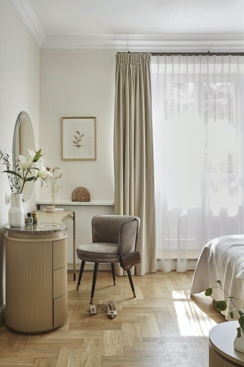 styl modern classic sypialnia z toaletką