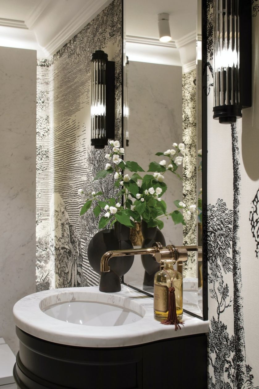 czarno złota łazienka