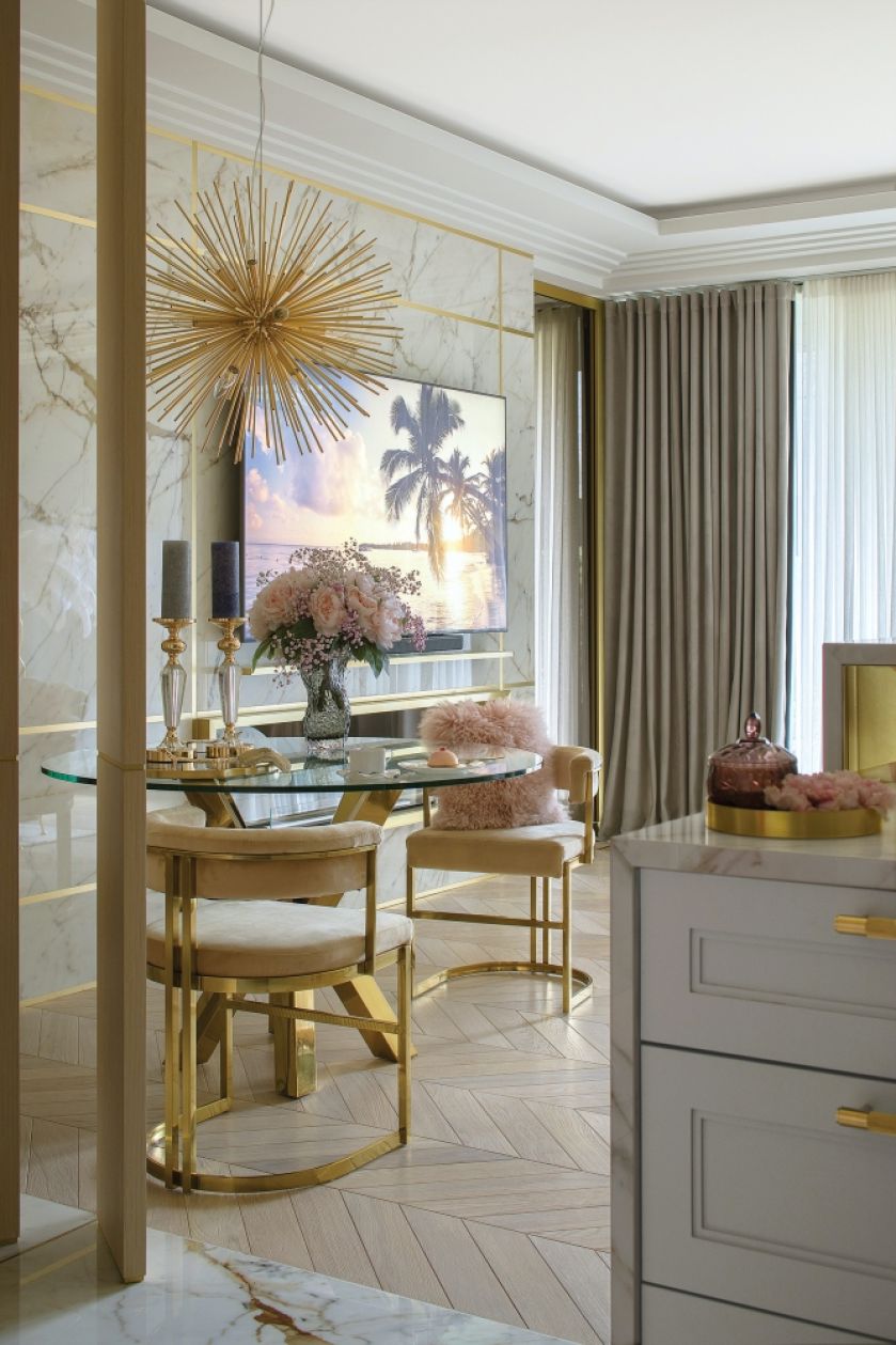 złoty salon aranżacje zdjęcia inspiracje