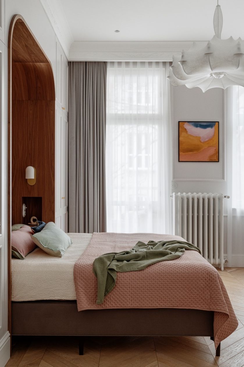 sypialnia w stylowej kamienicy
