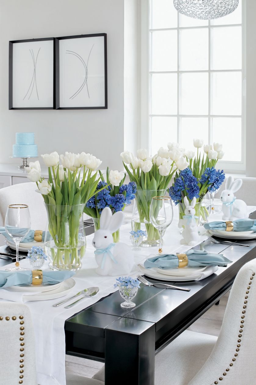 Dom gotowy na Wielkanoc – dekoracje w kolorach złota, zieleni i błękitu