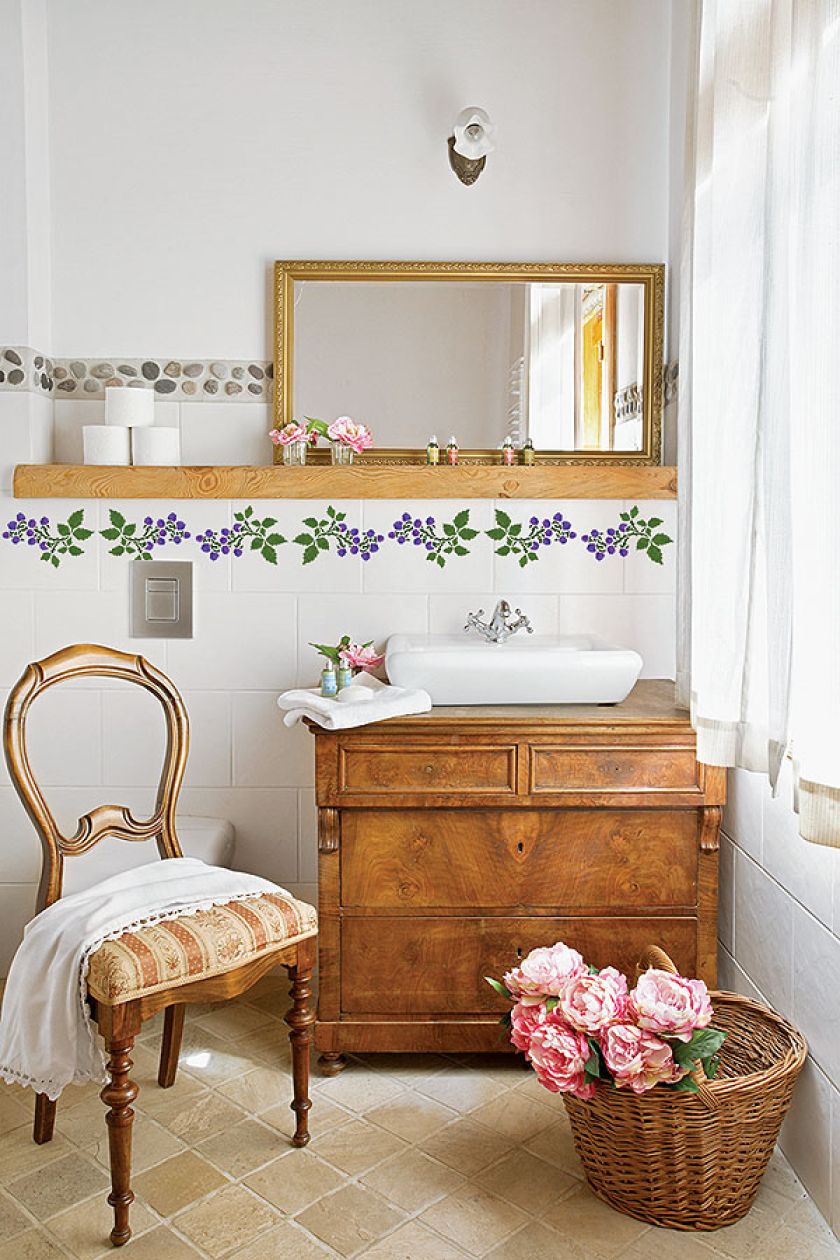 Bardzo efektowny dekor w łazience. W malinowym chruśniaku