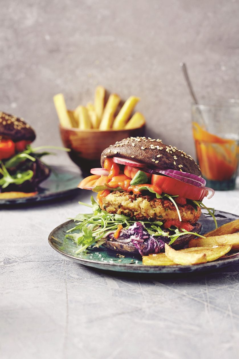 Burger z pieczarek przepis