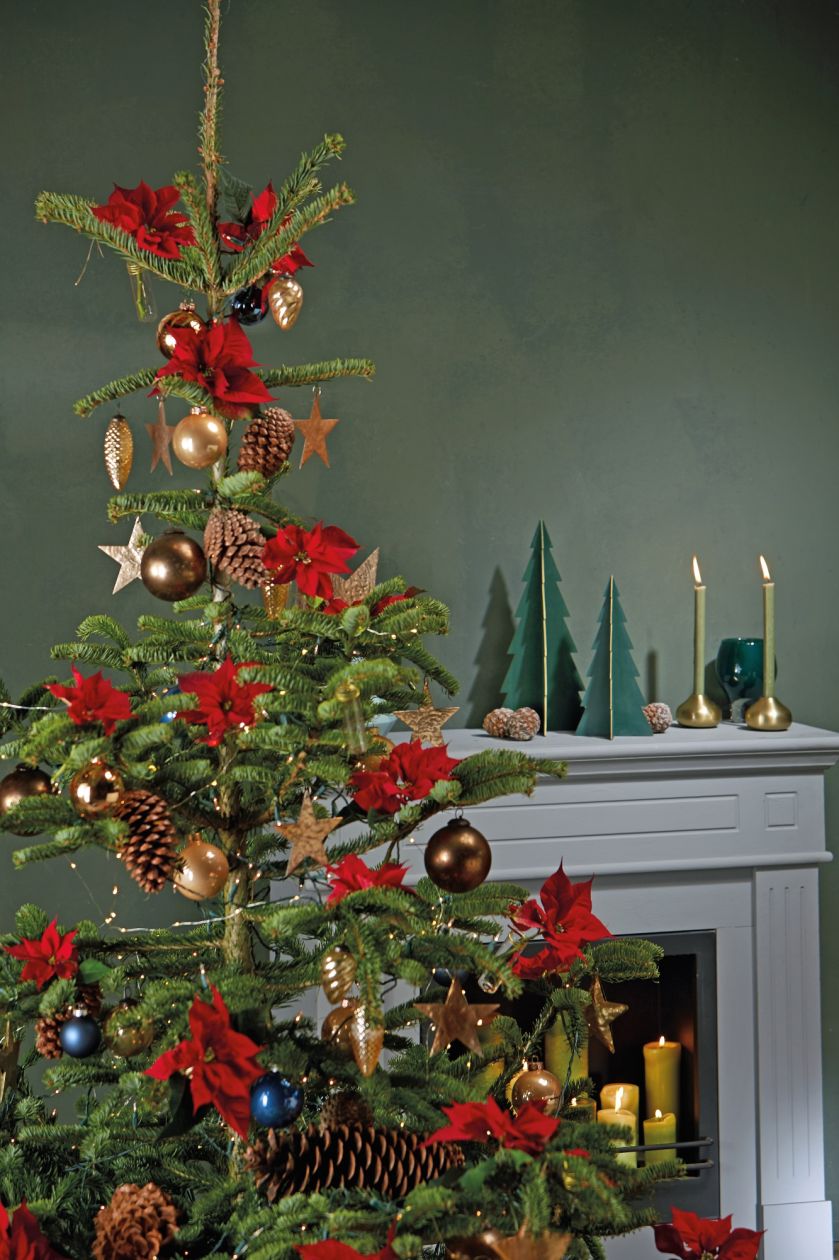 choinka czerwono złota