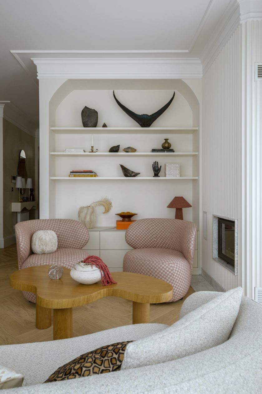 ciepłe i eleganckie wnętrza domu w konstancinie